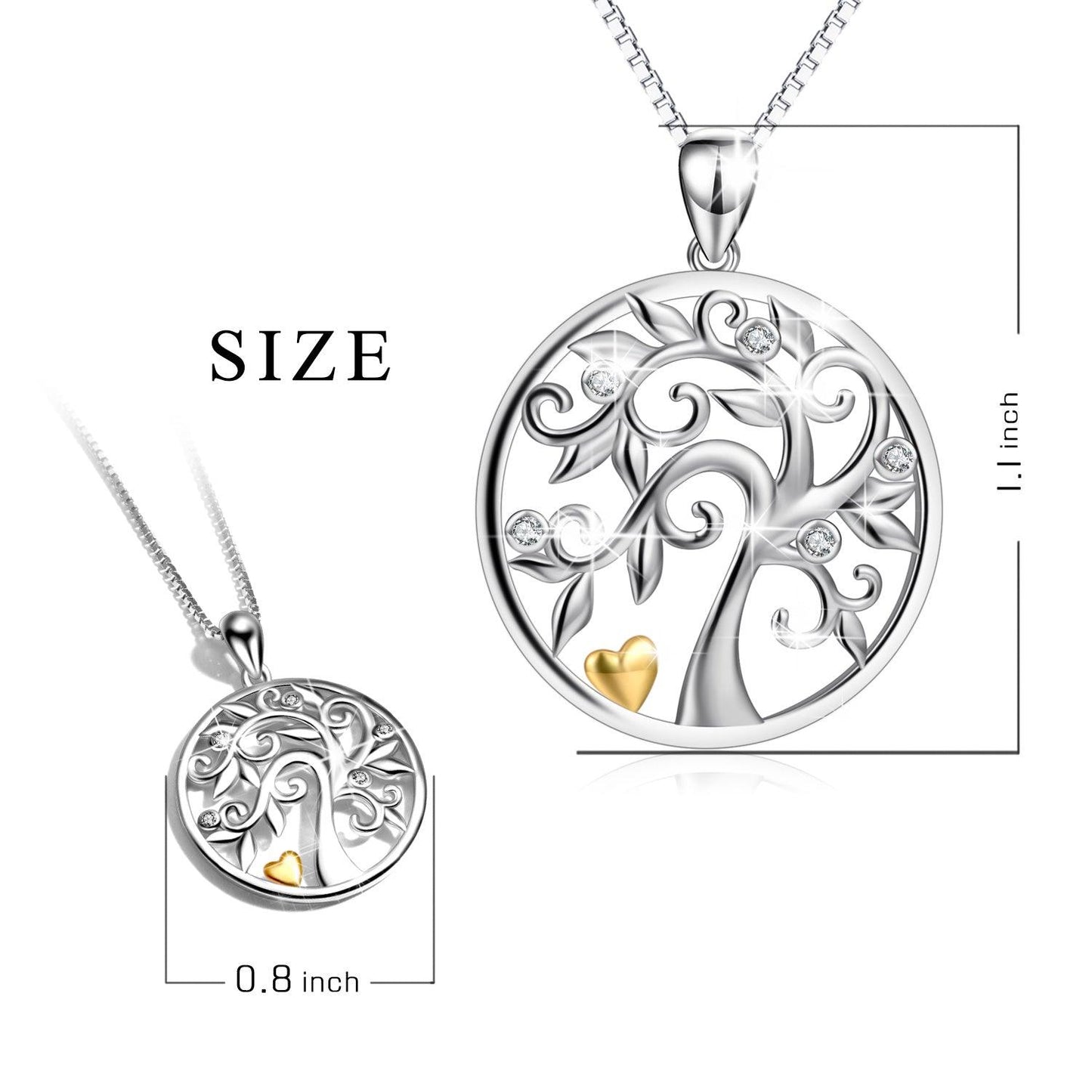 Life Tree Pendant Necklace in 925 Sterling Silver