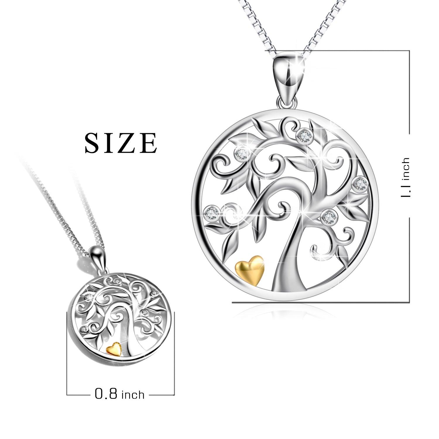 Life Tree Pendant Necklace in 925 Sterling Silver