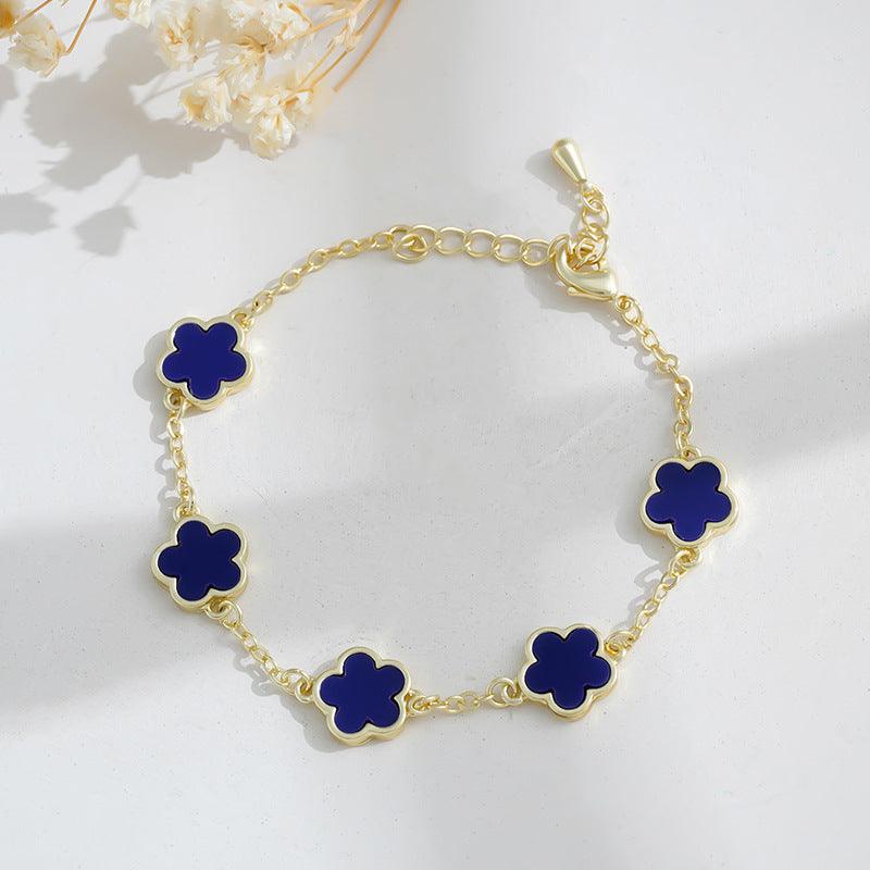 Gold Plated Five Petal Flower Bracelet | Daily Wear
