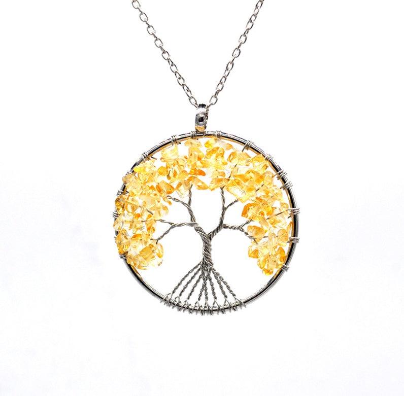 Kabala Life Tree Necklace | Fashion Jewelry Yellow Chain