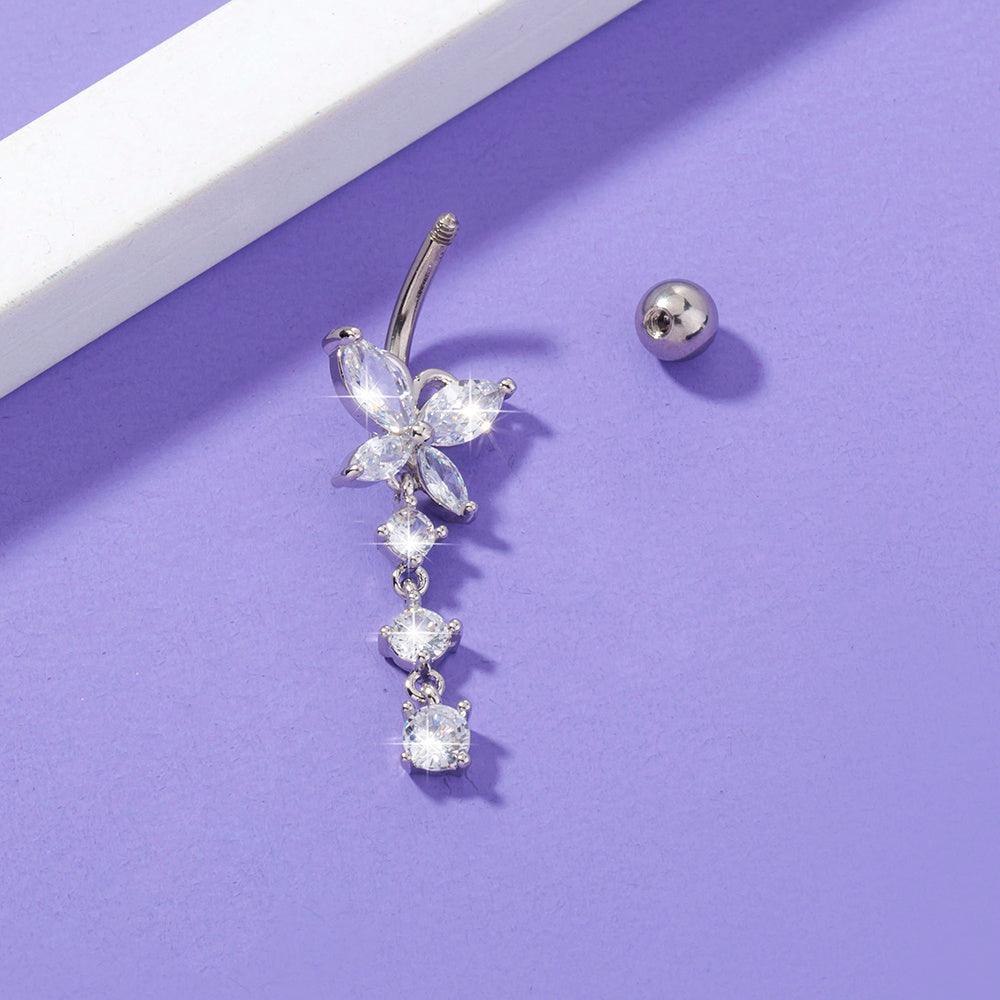 Elegant Flower Piercing Ring | Party Collection