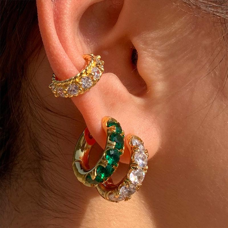 Gold Platted Stone Earrings | Daily Wear