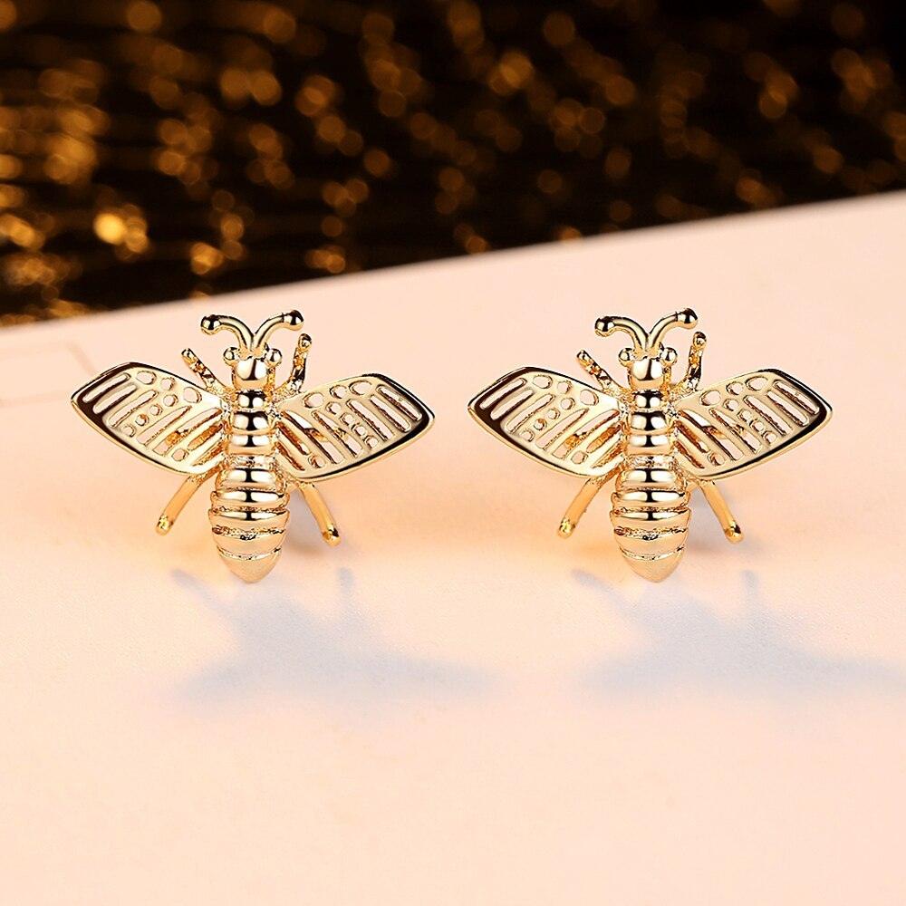 3 Korean Style Rhinestone Bee Studs