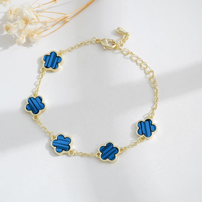 Gold Plated Five Petal Flower Bracelet | Daily Wear