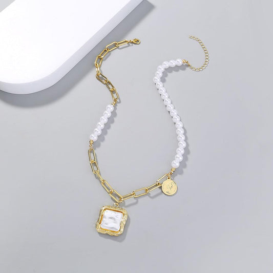 Faux Baroque Pearl Necklace | Elegant Jewelry default