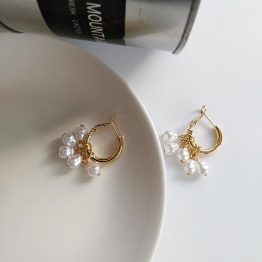 Pearl Tassel Earrings | Daily Wear Golden