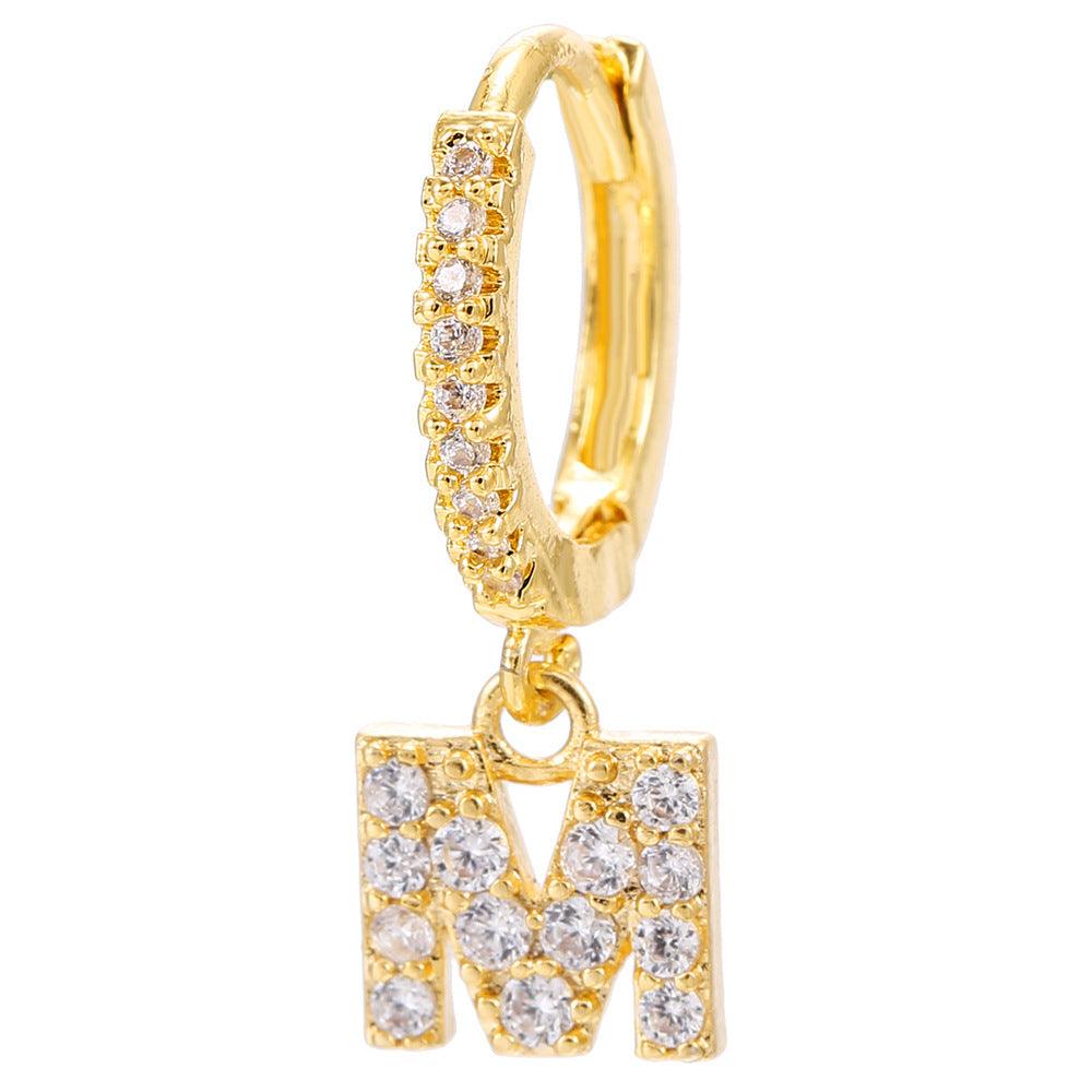 26 Letter Earrings | Daily Wear Golden M