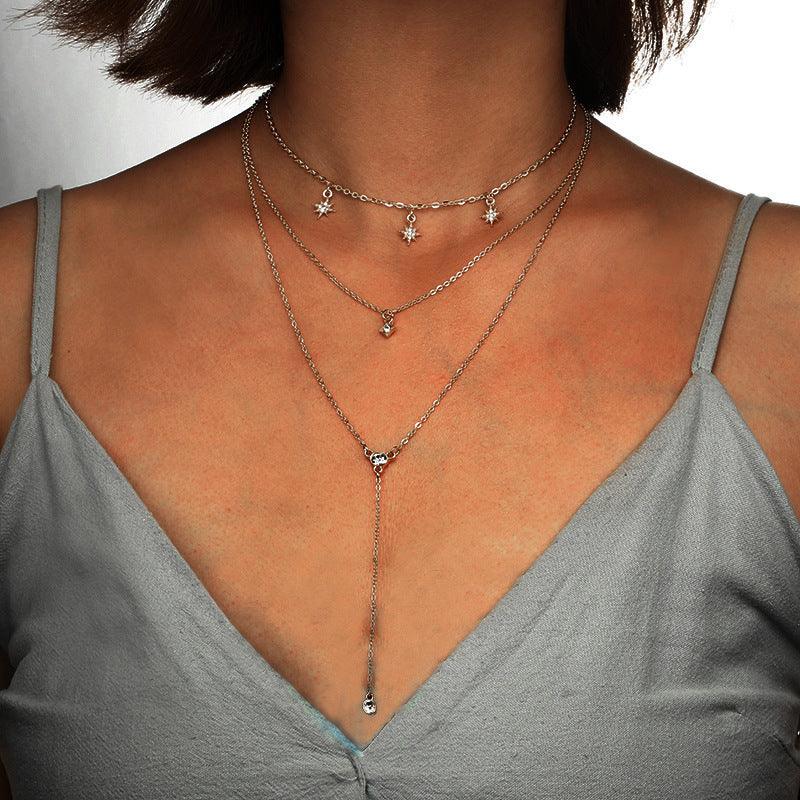 Moon Star Multilayer Necklace | Daily Wear
