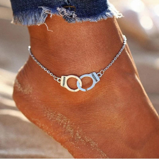 Handcuffs Fashion Beach Anklets | Summer Collection Silver