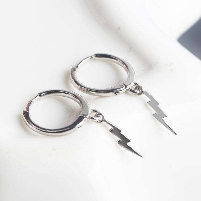 Lightning Sterling Silver Female Earrings White gold 925 silver