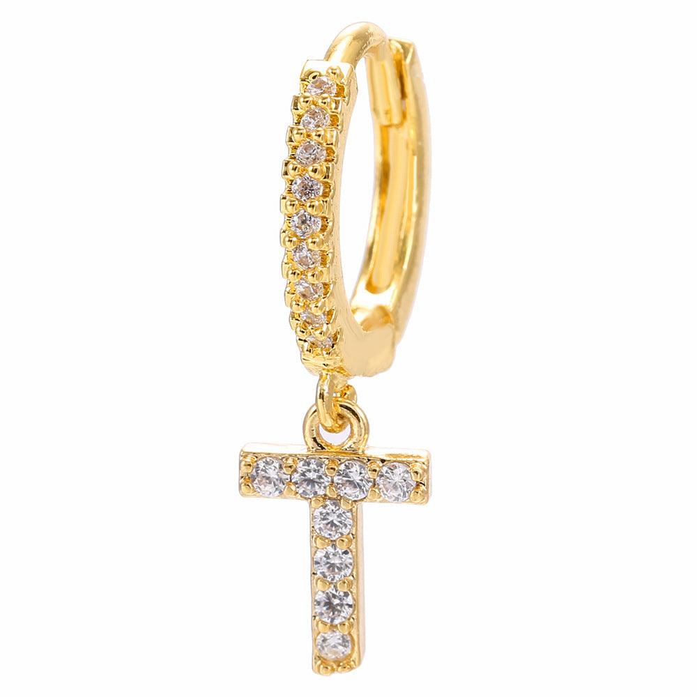 26 Letter Earrings | Daily Wear Golden T
