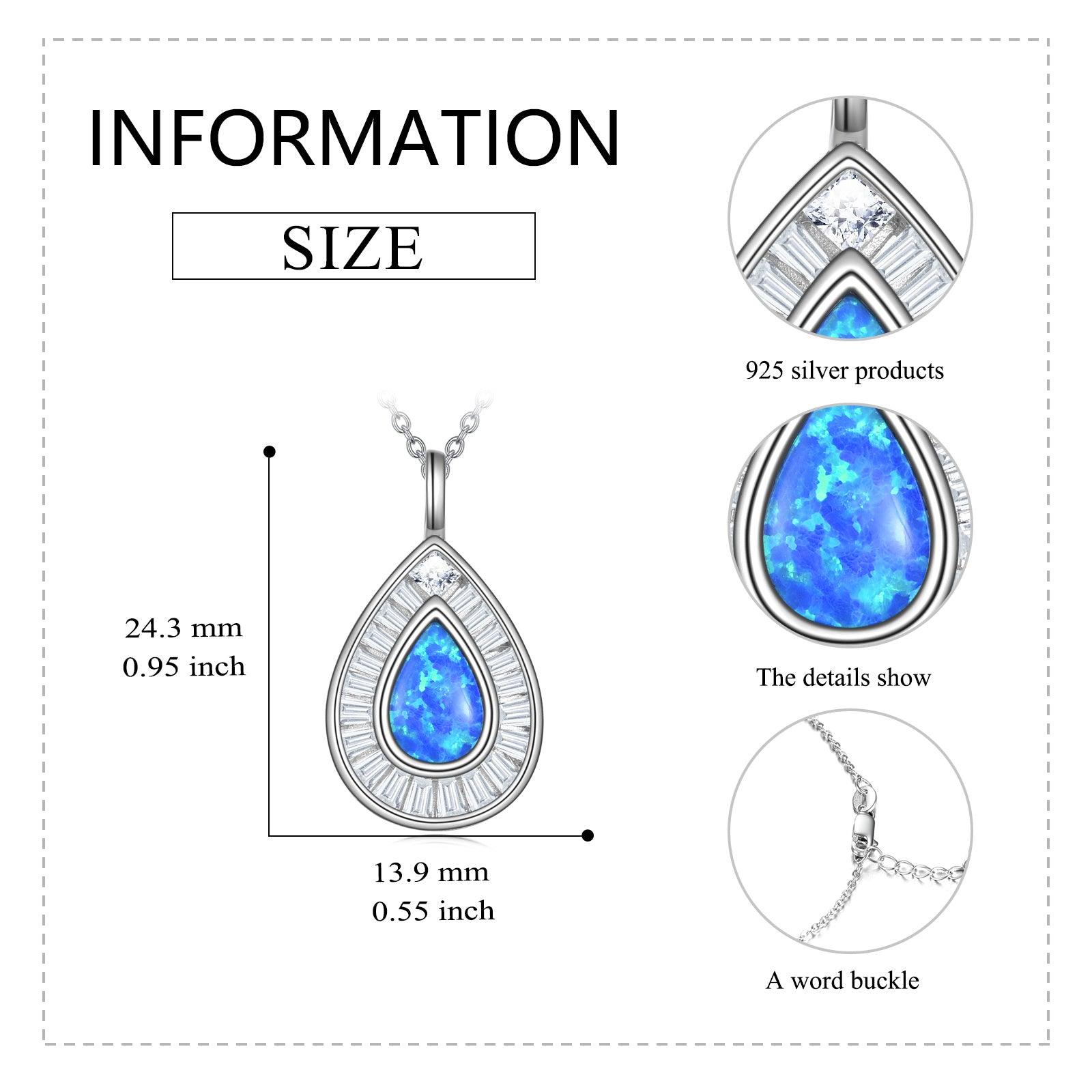 Blue Opal Teardrop Necklace | Sterling Silver Collection