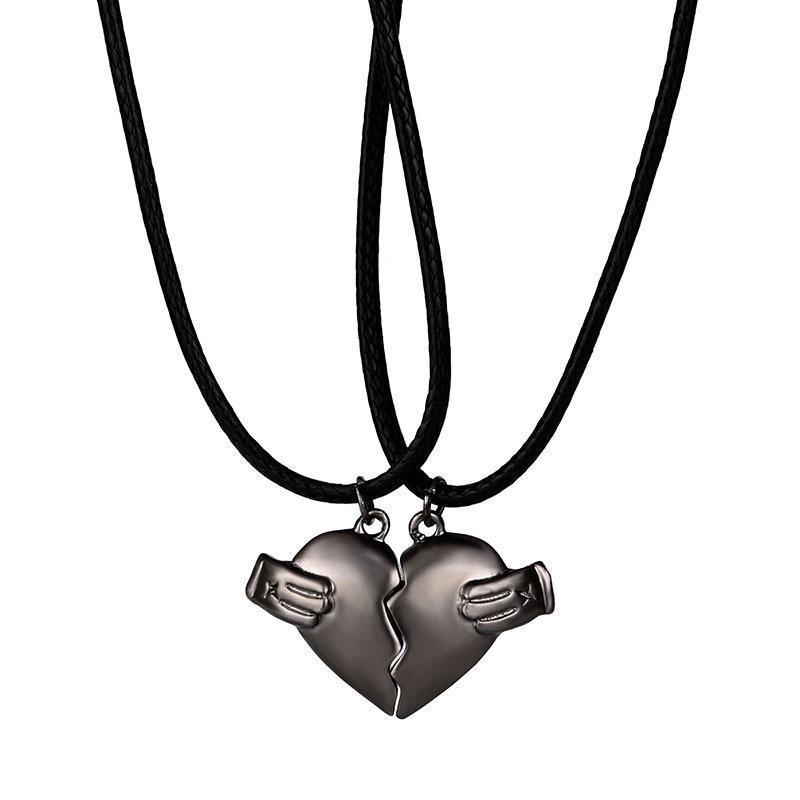 Creative Magnet Love Necklace | Fashion Jewelry Wax Line Black