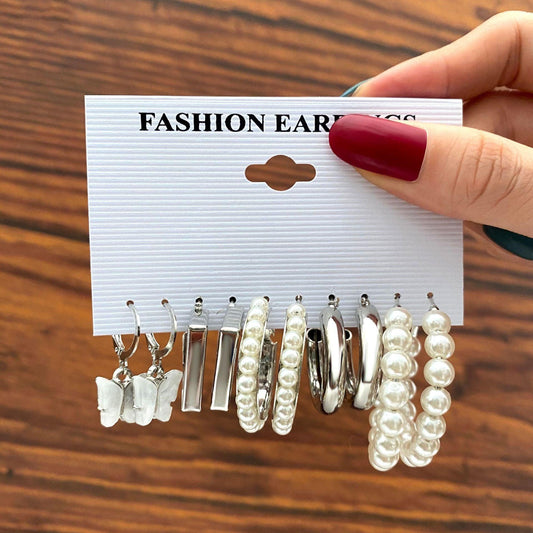 Pure Pearl Ear Hook | Butterfly Earrings Silver