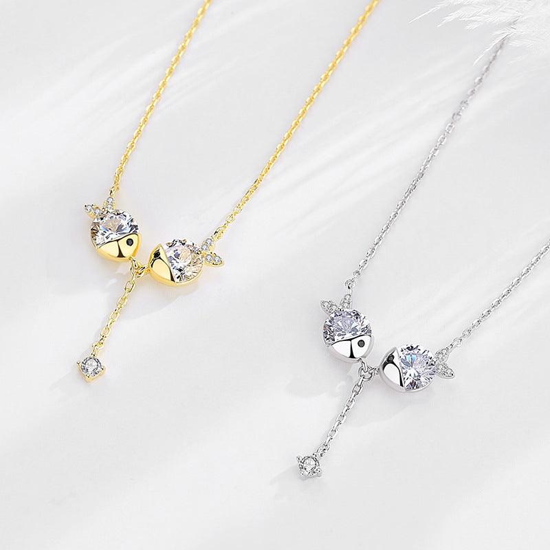 Cute Zircon Fish Necklace | Fashion Jewelry