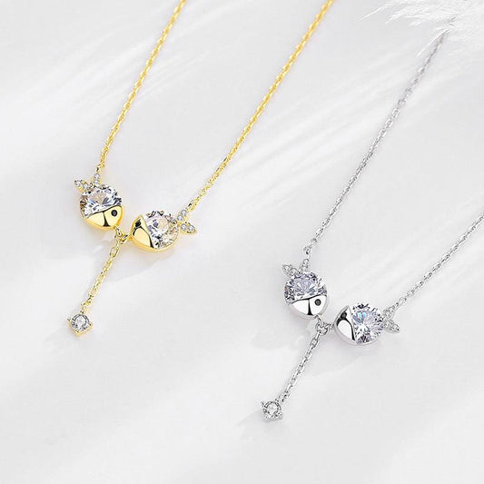 Cute Zircon Fish Necklace | Fashion Jewelry