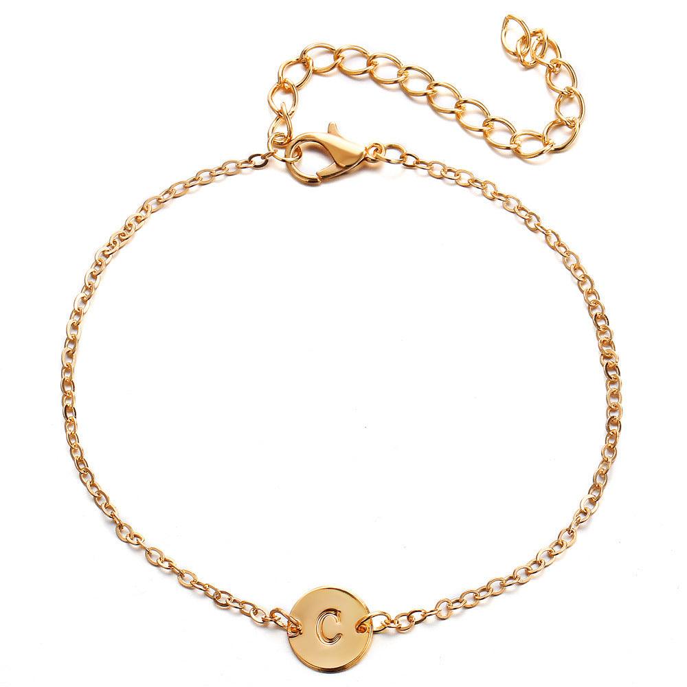 Adjustable Gold Letter Bracelets | Daily Wear C