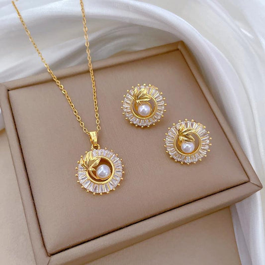 Square Full Diamond Jewelry Set | Daily Wear Set