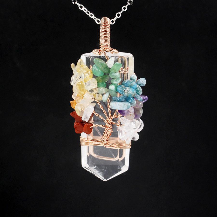 Sword-Shaped Crystal Tree Necklace | Fashion Wear White