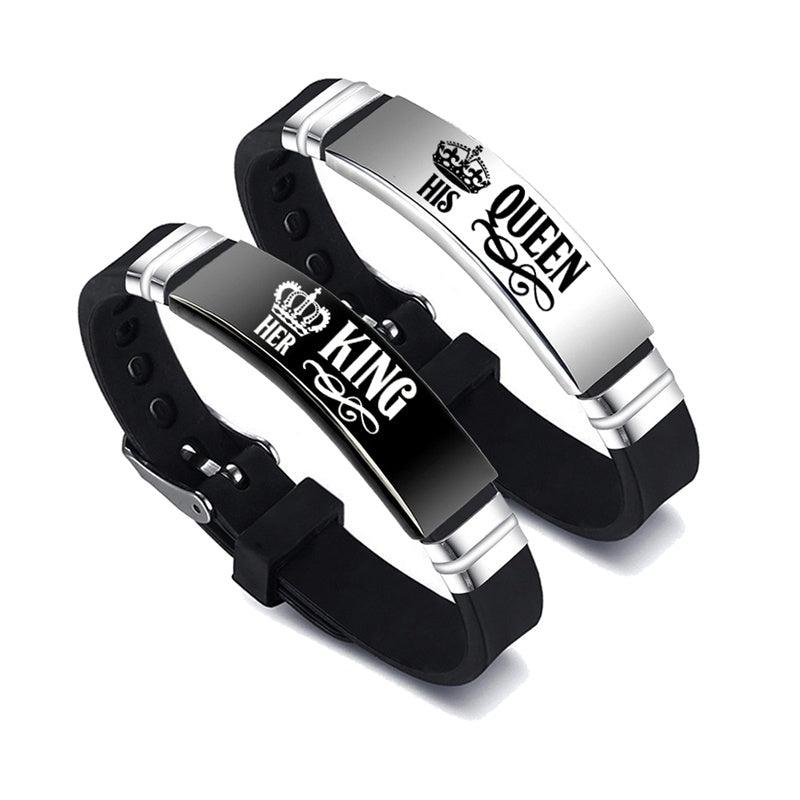 Silver Her King His Queen Couple Bracelets | Fashion Collection 4