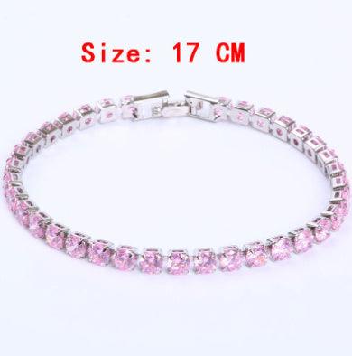 Cubic Zirconia Tennis Bracelet | Daily Wear Purple 17cm