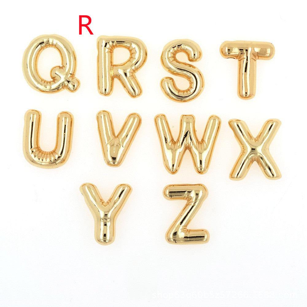 Glossy Letters Pendant Necklace | Fashion Wear R Gold