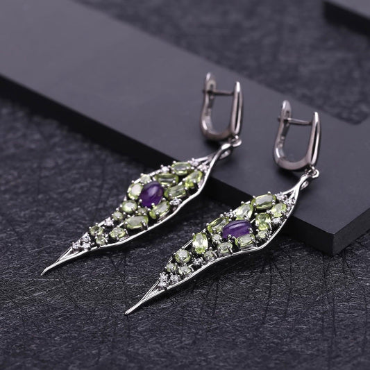 Amethyst Olivine Earrings | Daily Wear