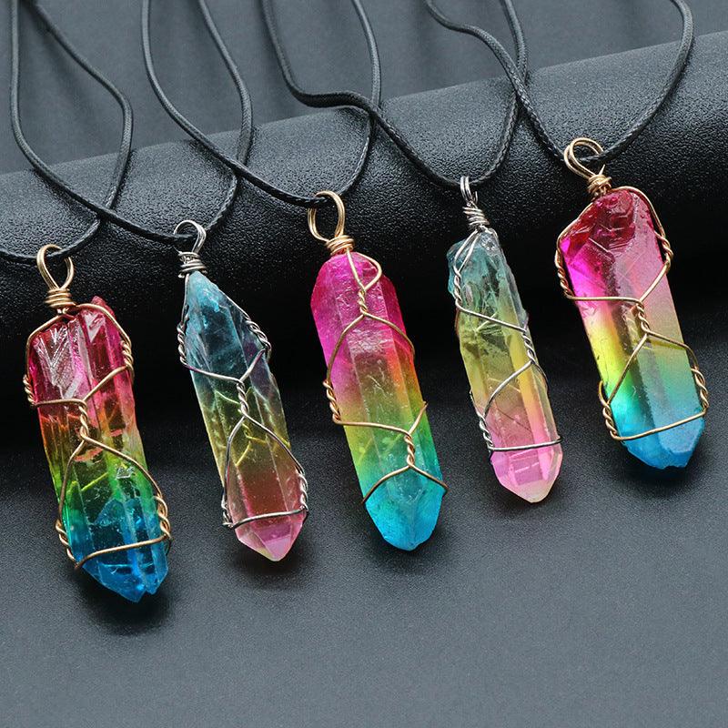 Stone Crystal Pendant Fashion Necklace