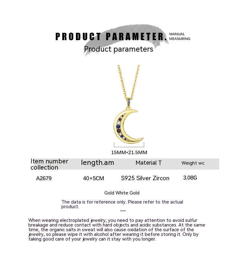 925 Sterling Silver Moon Necklace 2025 - Daily Wear