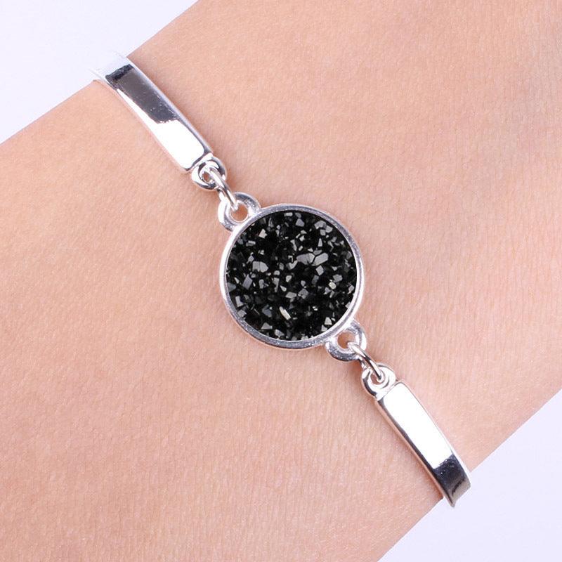 Silver heart bracelet Black