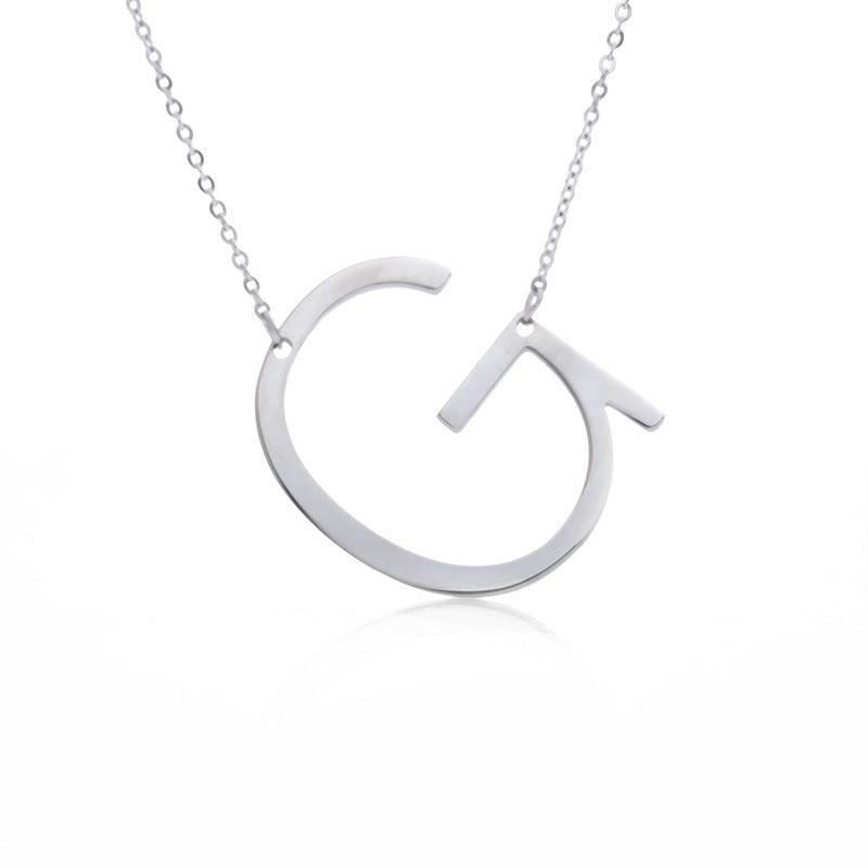 Initial Letter Pendant & Necklace | Gold Plated Silver G
