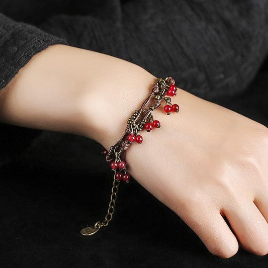 Elegant Hand made double-layer Bracelet | Daily Wear Red