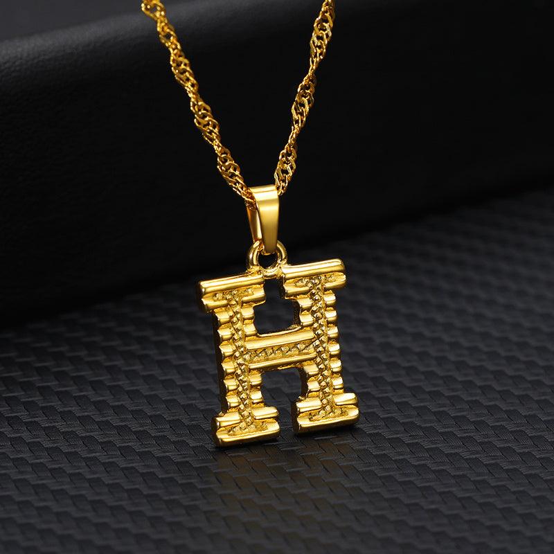 26 Letters Gold-Plated Pendant Necklace | Casual Collection H