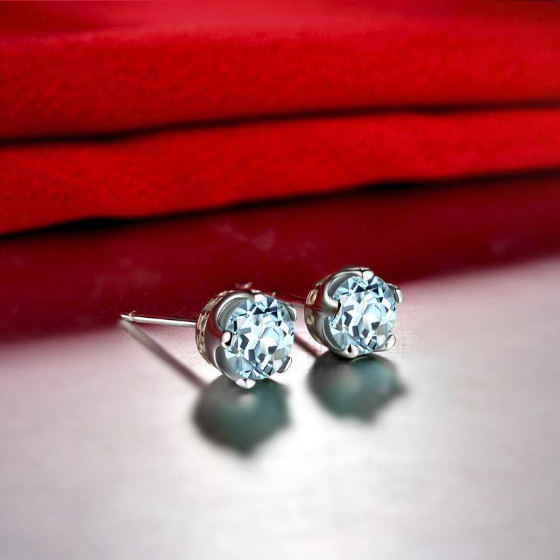 Peridot S925 Sterling Silver Earrings Blue