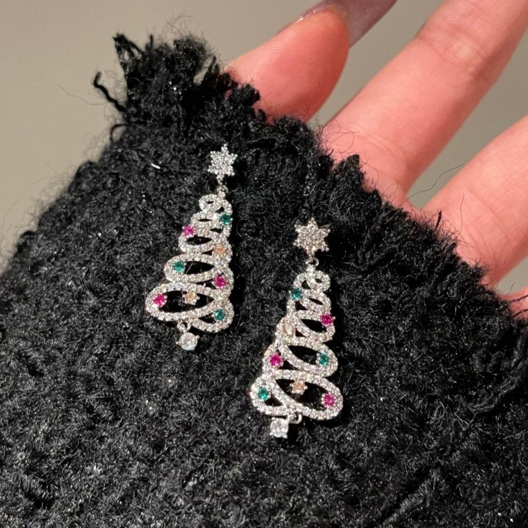 Colorful Zircon Tassel Earrings | Festive Wear Silver