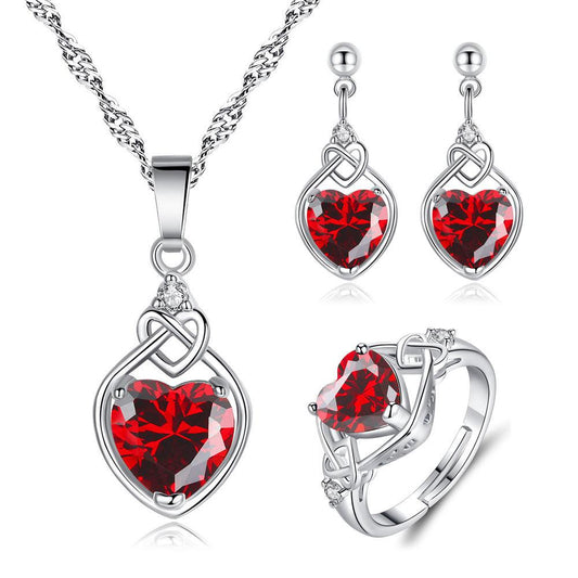 Heart-shaped Ruby Jewelry Suite | Daily Wear