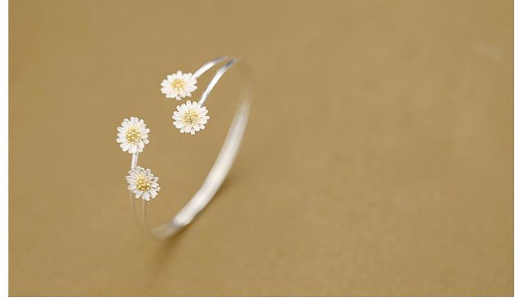 Double Daisy Bracelet in Sterling Silver S925 | Daily Wear