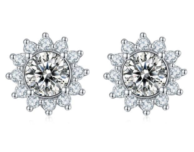 Daily Wear 925 Silver Jewelry Set 0.5ct Moissanite Stud Earrings