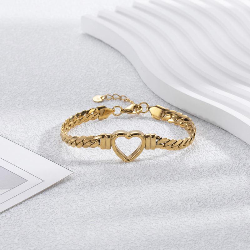 Simple Hollow Heart Bracelet | Daily Wear