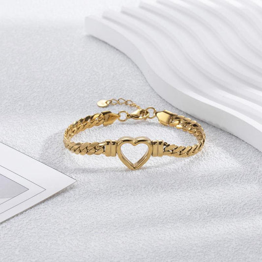 Simple Hollow Heart Bracelet | Daily Wear