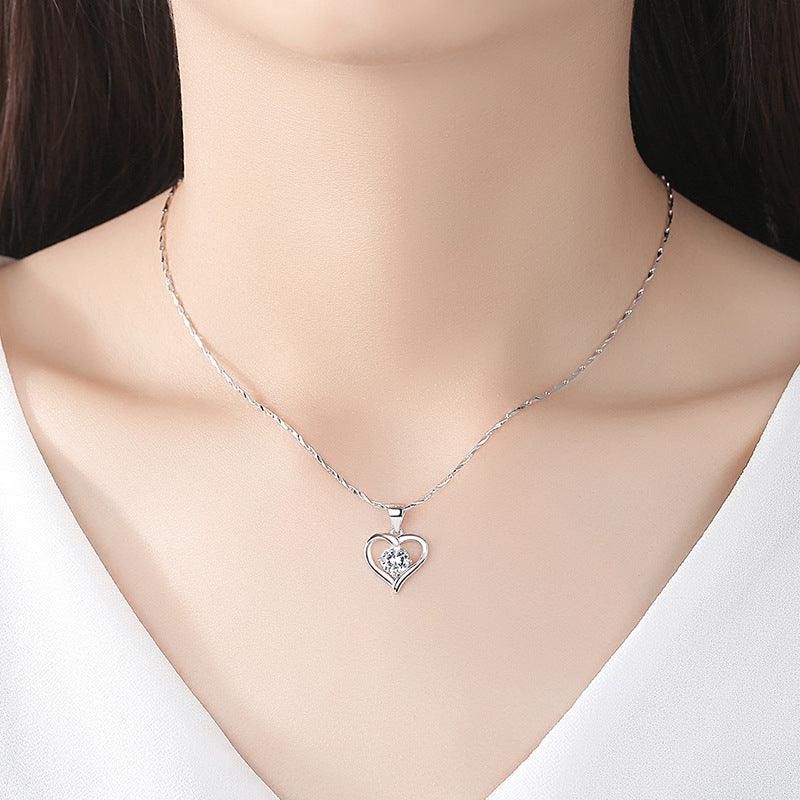 S999 Sterling Silver Heart-Shaped Pendant