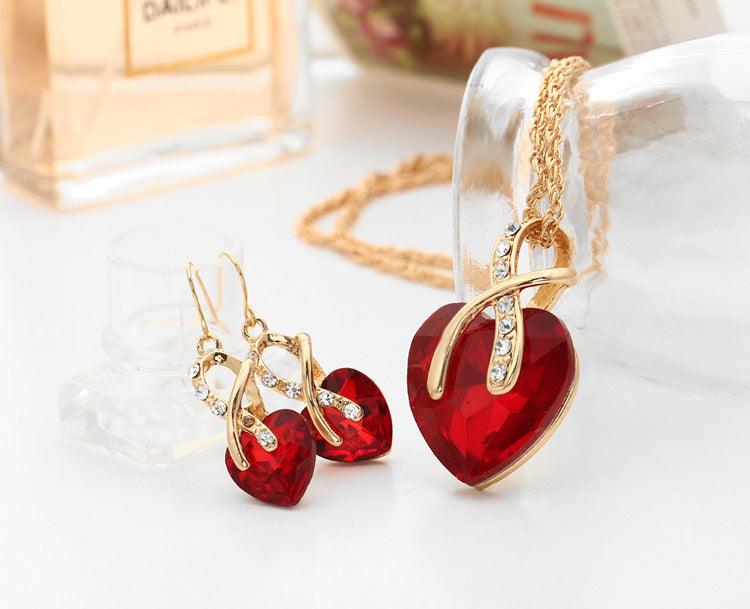 Heart-Shaped Austrian Crystal Set | Daily Wear