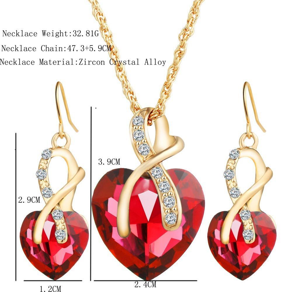Heart-Shaped Austrian Crystal Set | Daily Wear