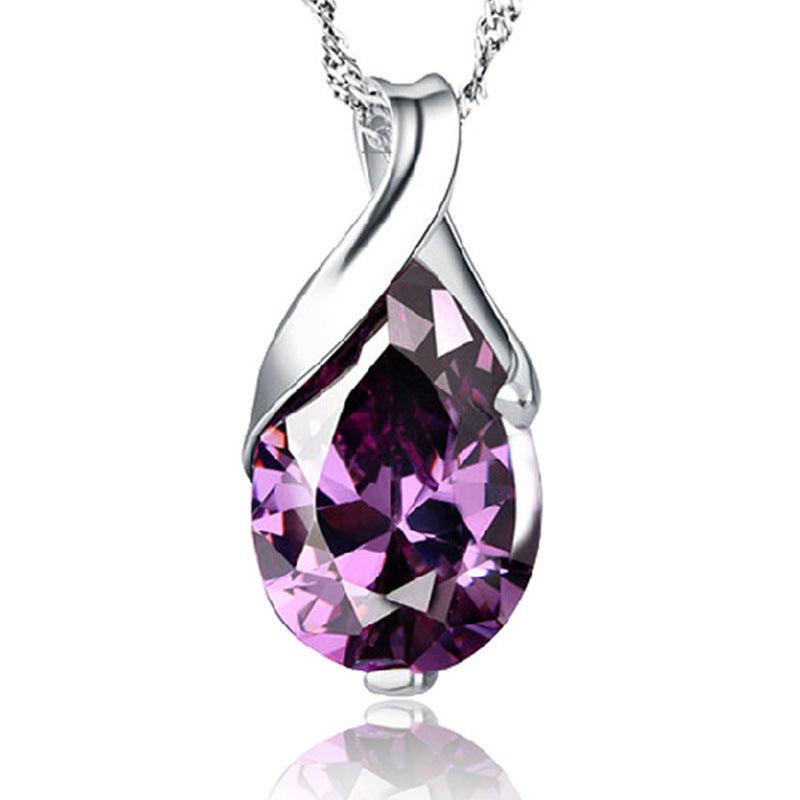 Purple Amethyst Women's Necklace | Fashion Wear Dream Tears Without Chain
