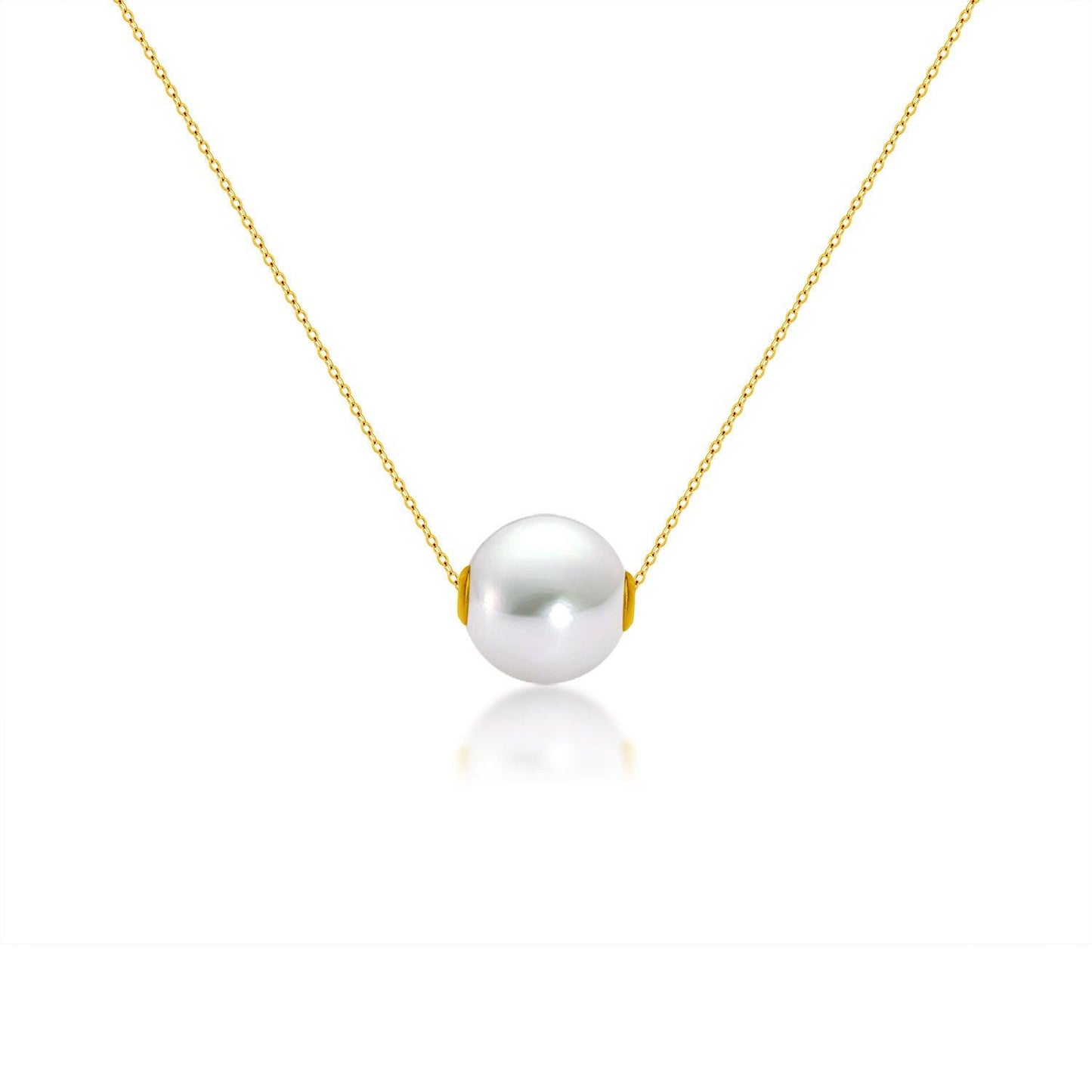 Delicate Pearl Clavicle Necklace | Daily Wear Gold