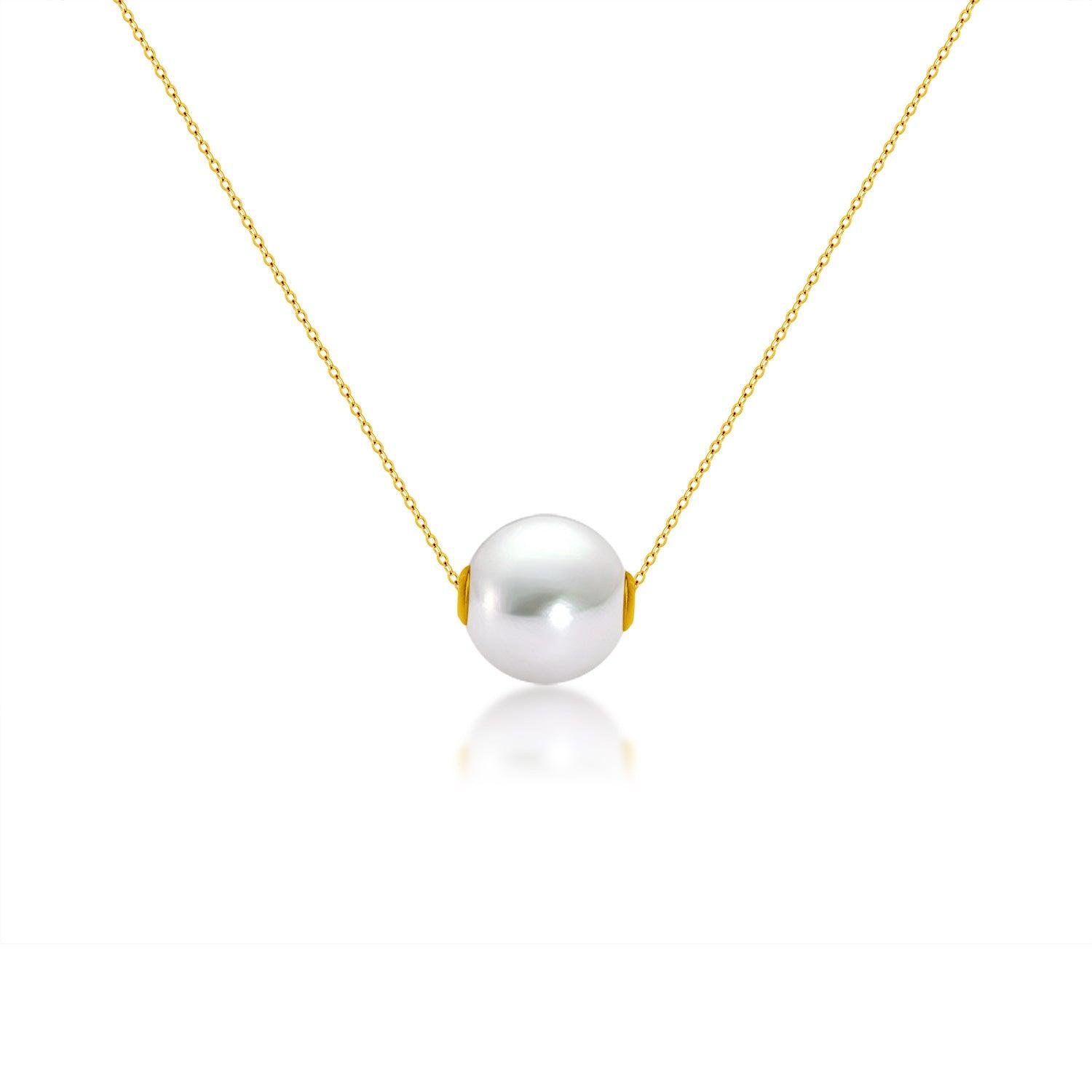 Delicate Pearl Clavicle Necklace | Daily Wear Gold