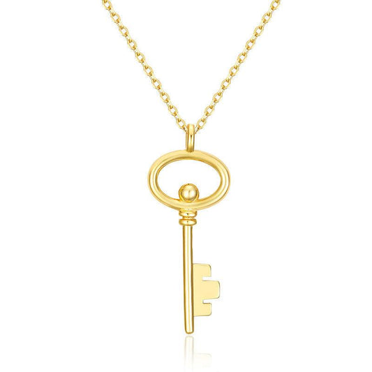 Sterling Silver Key Necklace | Designer Jewelry Gold