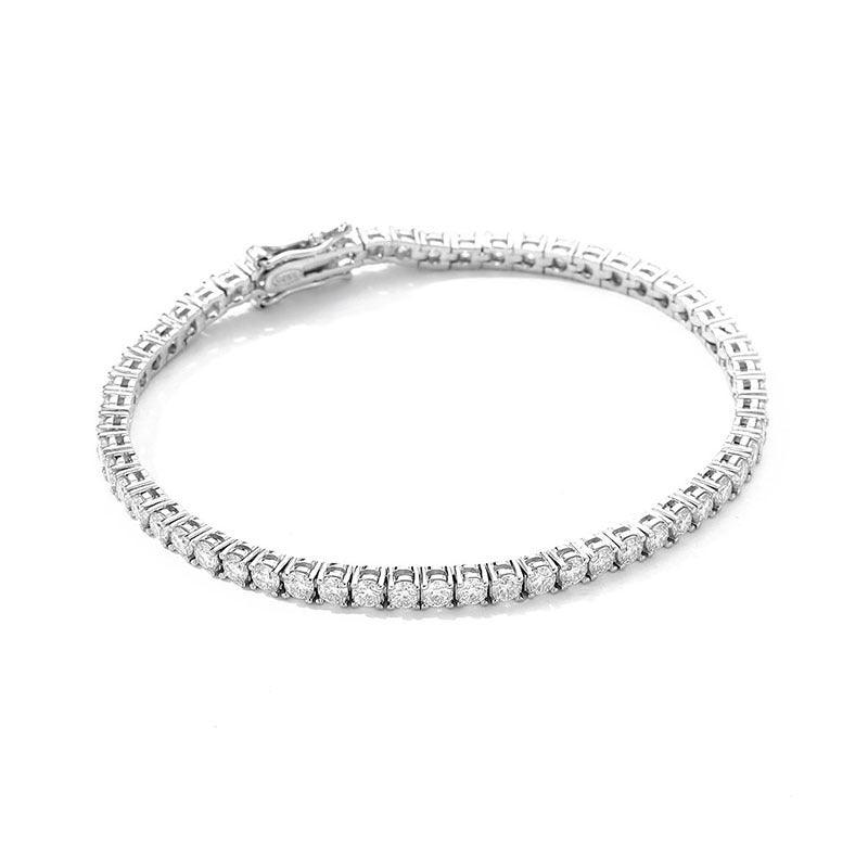 S925 Sterling Silver Moissanite Tennis Bracelet | Daily Wear White Gold