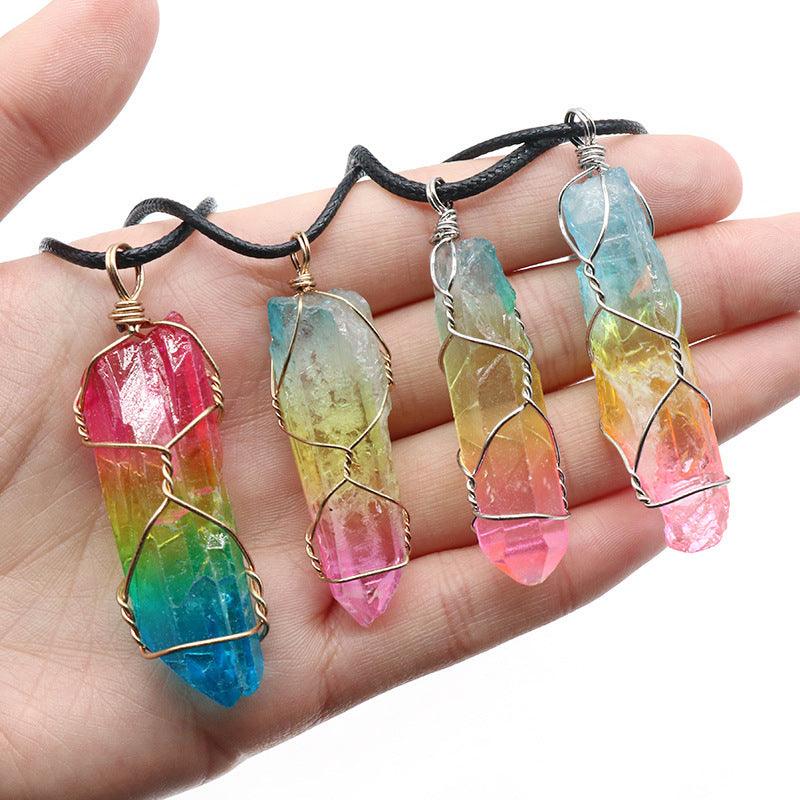 Stone Crystal Pendant Fashion Necklace