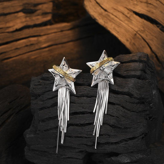 925 Sterling Silver Design Tassel Niche Earrings